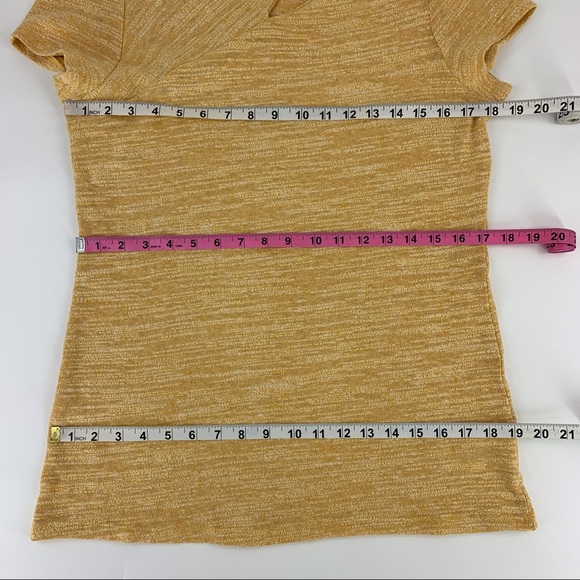 Jones New York Yellow Marled Knit Lightweight Short Sleeve Sweater, Large - Picture 14 of 16